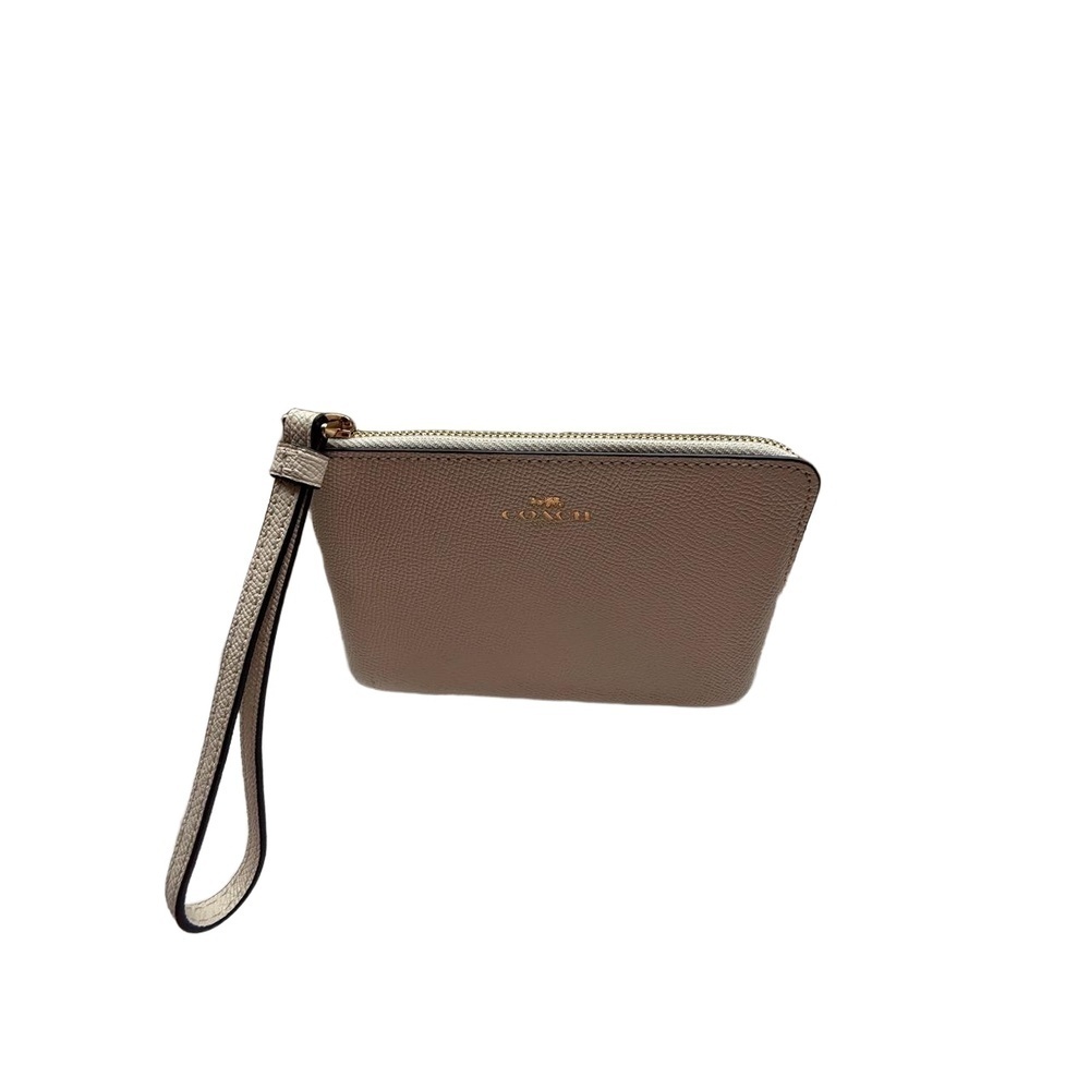 NWT Coach Womens 6 x‎ 4 Inches Beige Pebble Leather Wristlet Zip Closure - Picture 7 of 7